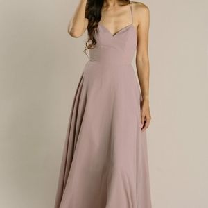 Bridesmaids Lavender Chiffon Maxi Dress Medium sweetheart